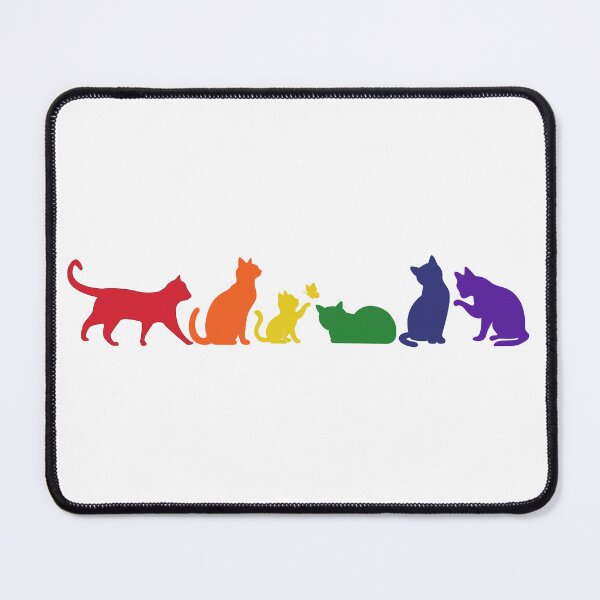 Item preview, Rainbow Row of Cats Bar Sticker Gay Pride  designed and sold by TackyTime.