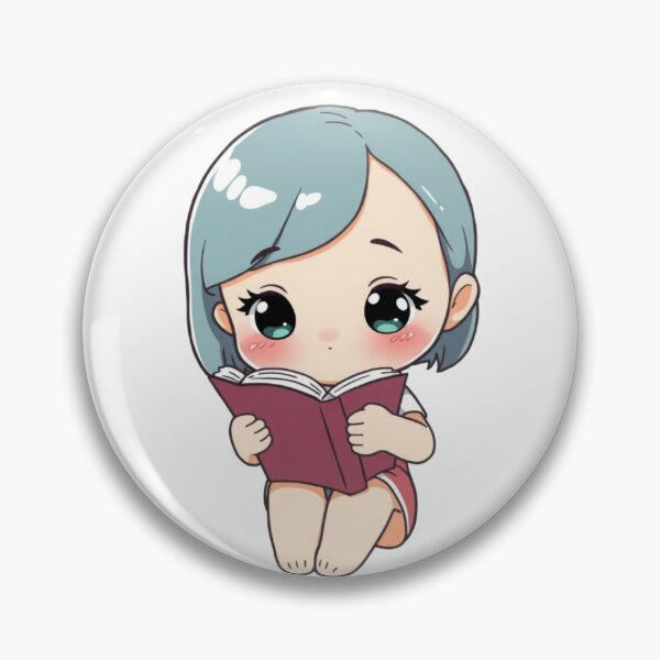 Item preview, ?? Cute Kawaii Girl Reading Book – Cozy Pastel Cartoon Illustration | Aesthetic Reading Art designed and sold by CozyPops.