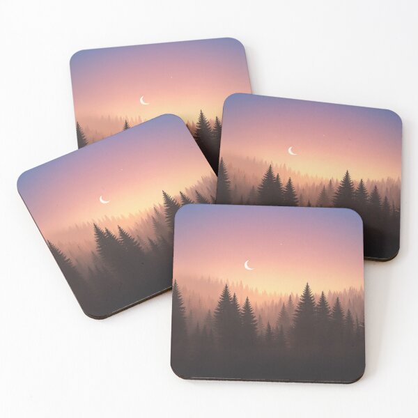 Item preview, Misty Forest Moon at Sunset designed and sold by ArtArchive-KK.