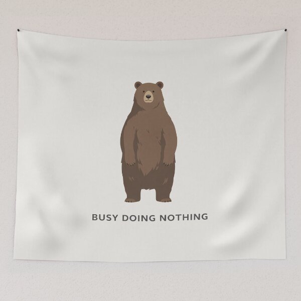 Item preview, Busy Doing Nothing Bear Minimal Illustration designed and sold by Ombrya.