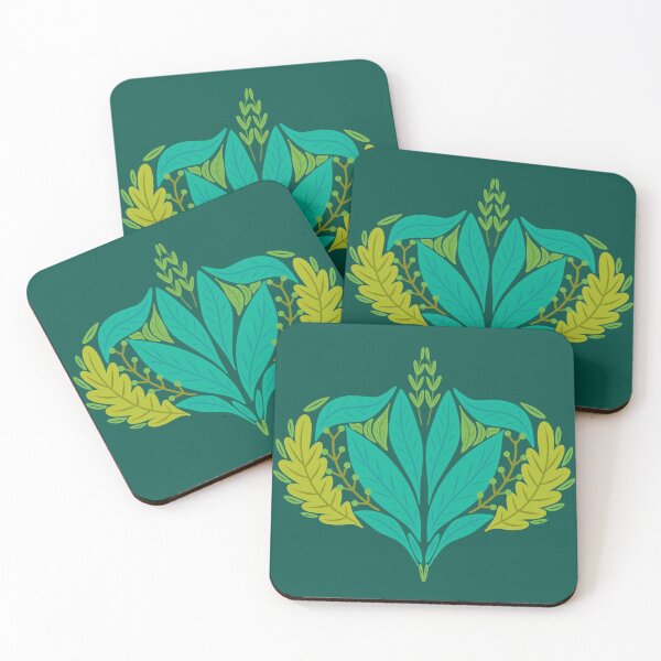 Item preview, Green Floral Leaves Ogee Pattern designed and sold by ArtNoveltee.
