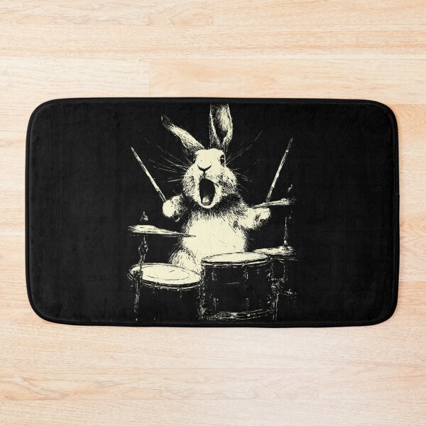 Item preview, Cute Rabbit Playing Drums Funny Music Animal Drummer designed and sold by keatnybolho.