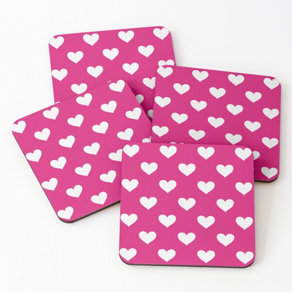 Item preview, Hot Pink and White Hearts Pattern designed and sold by PurplleArtz .