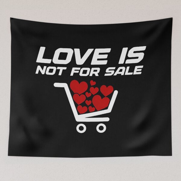Item preview, Love is Not for Sale Anti-Commercialism Heart Shopping Cart Art designed and sold by SplashTastic.