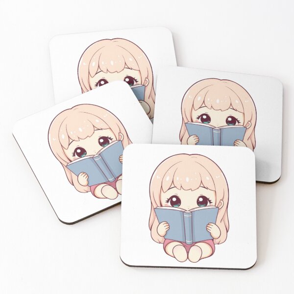 Item preview, ?? Cute Kawaii Reading Girl – Cozy Pastel Cartoon Illustration | Soft Aesthetic Art designed and sold by CozyPops.