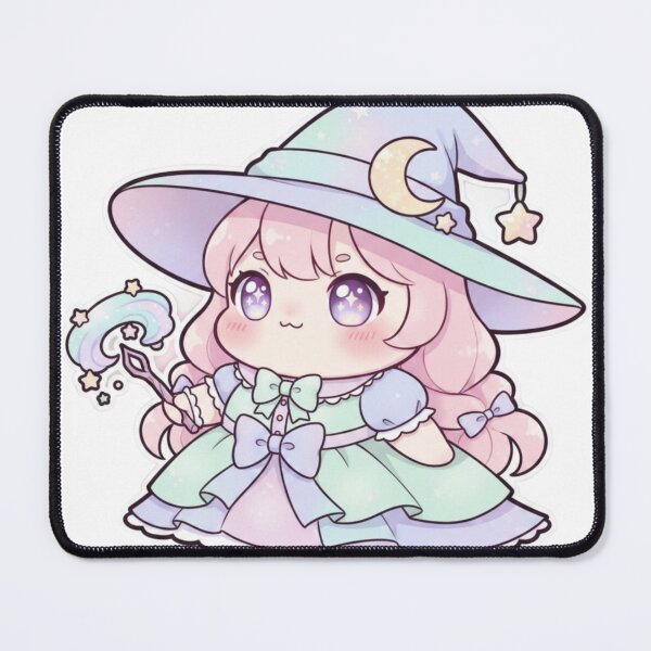 Item preview, ?♀️? Cute Kawaii Witch Girl – Pastel Magic Cartoon Illustration | Fairycore Aesthetic Art designed and sold by CozyPops.