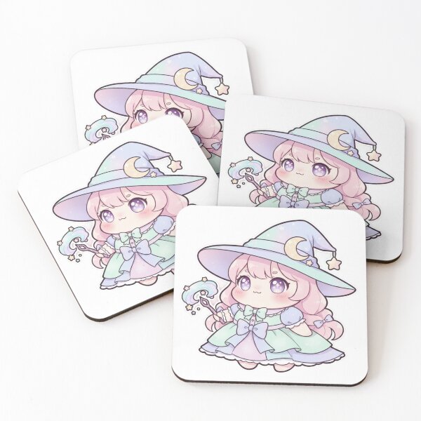 Item preview, ?‍♀️? Cute Kawaii Witch Girl – Pastel Magic Cartoon Illustration | Fairycore Aesthetic Art designed and sold by CozyPops.