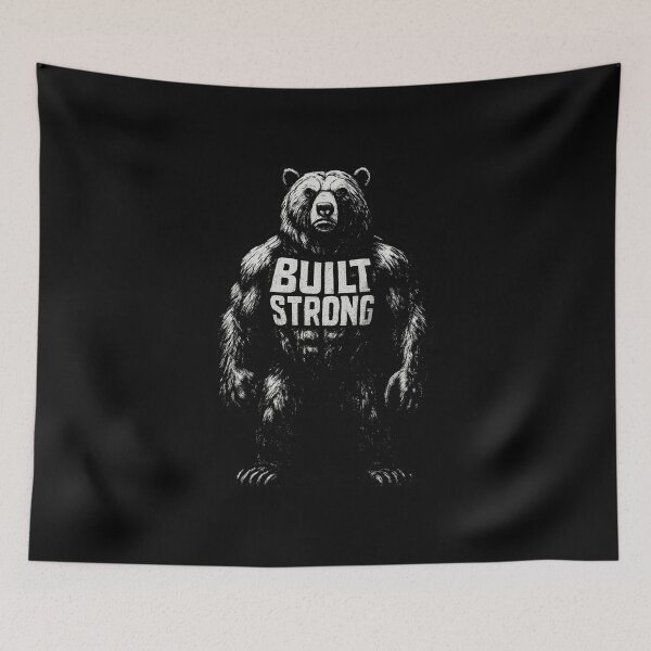 Item preview, BUILT STRONG Bear - Gritty Power Illustration designed and sold by MKreative Studio.