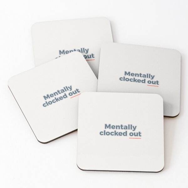 Item preview, Mentally Clocked Out – Minimal Work Burnout Quote Sticker designed and sold by KusshiArts.