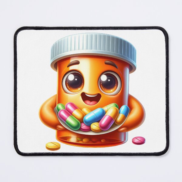 Item preview, Cute Pharmacy Pill Bottle Mascot Character designed and sold by LunaPixelStudio.