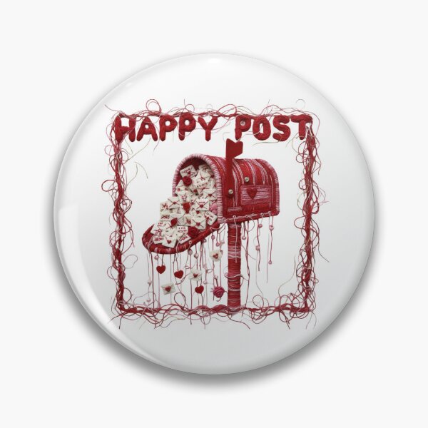 Item preview, Happy Post Yarn Mailbox – Valentine’s Day Love Letters Fiber Art Illustration designed and sold by Gurjeetpixelart.
