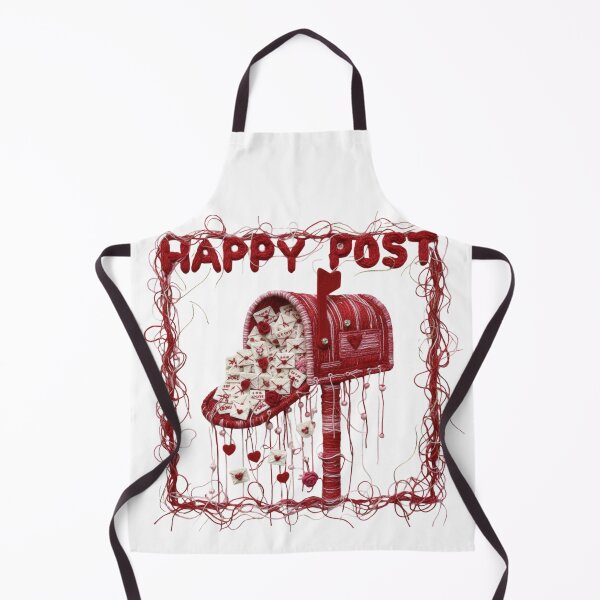 Item preview, Happy Post Yarn Mailbox – Valentine’s Day Love Letters Fiber Art Illustration designed and sold by Gurjeetpixelart.