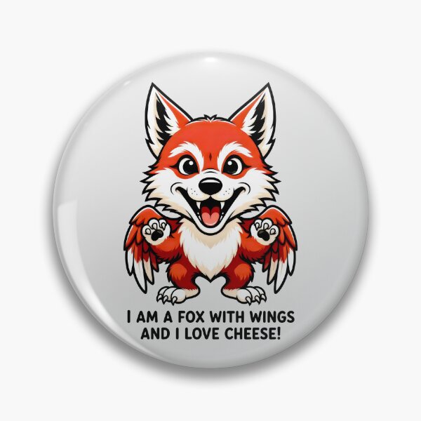 Item preview, I Am a Fox With Wings and I Love Cheese Funny Animal Art designed and sold by SplashTastic.