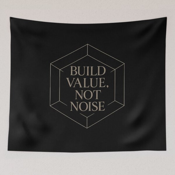 Item preview, Build Value, Not Noise - Luxury Minimalist Cube Poster designed and sold by MKreative Studio.