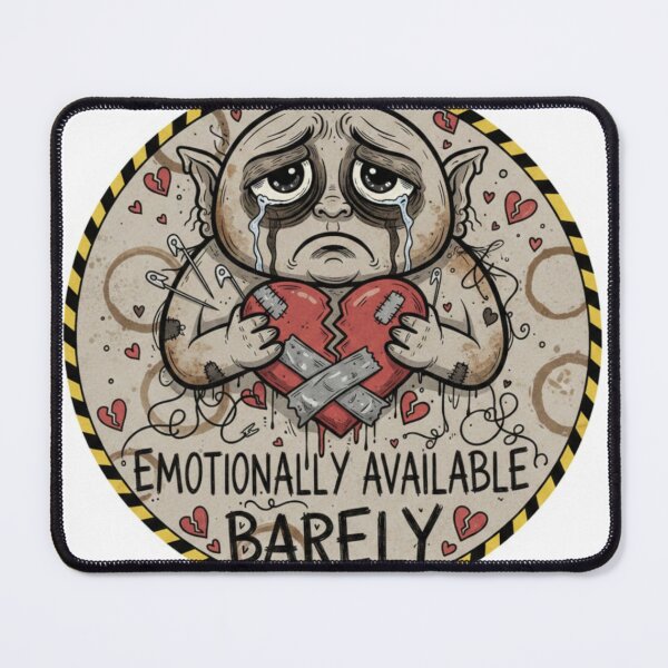 Item preview, Emotionally Available – Barely – Love Humor Sticker Premium designed and sold by Imaginarium of Chaos falcon88 .