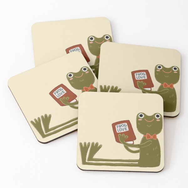 Item preview, A cozy frog illustration, a long-legged frog with book designed and sold by Dormitria.