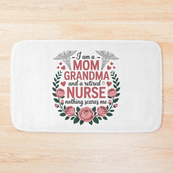 Item preview, I Am a Mom Grandma and a Retired Nurse Nothing Scares Me designed and sold by flagylART.