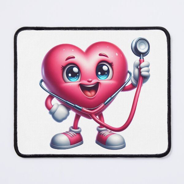 Item preview, Adorable Heart Doctor Mascot Illustration designed and sold by LunaPixelStudio.