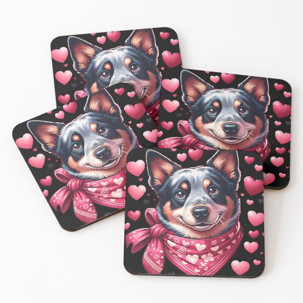 Item preview, Australian Cattle Dog Valentine Hearts Dog designed and sold by artcultreone.