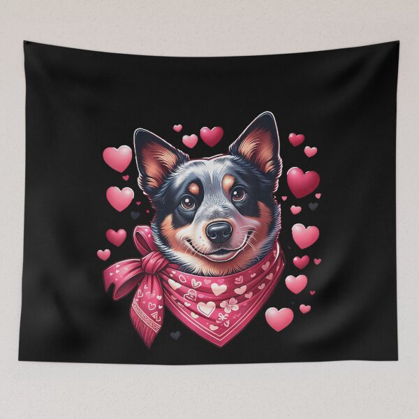 Item preview, Australian Cattle Dog Valentine Hearts Dog designed and sold by artcultreone.