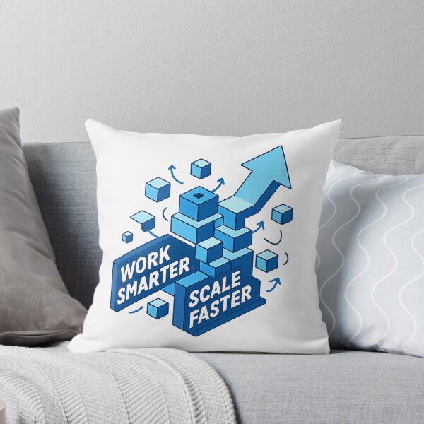 Item preview, Work Smarter Scale Faster - Futuristic Isometric Startup Design designed and sold by MKreative Studio.