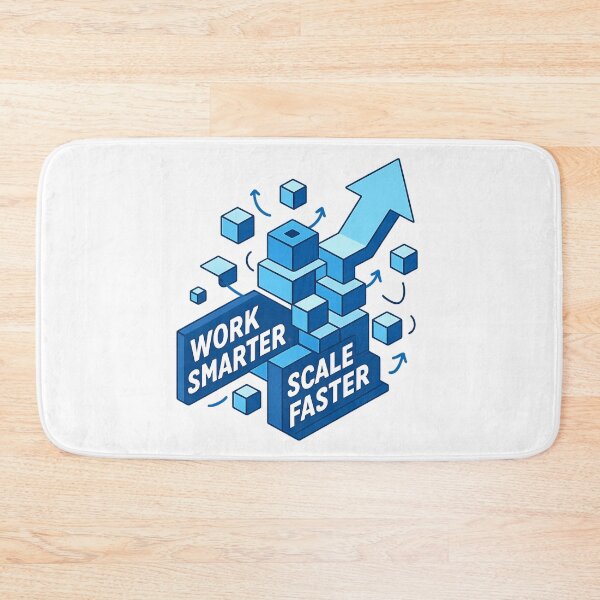 Item preview, Work Smarter Scale Faster - Futuristic Isometric Startup Design designed and sold by MKreative Studio.
