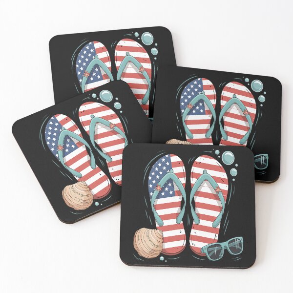 Item preview, Patriotic Beach Flip Flops American Flag Summer Vacation designed and sold by CottonCandyPrin.