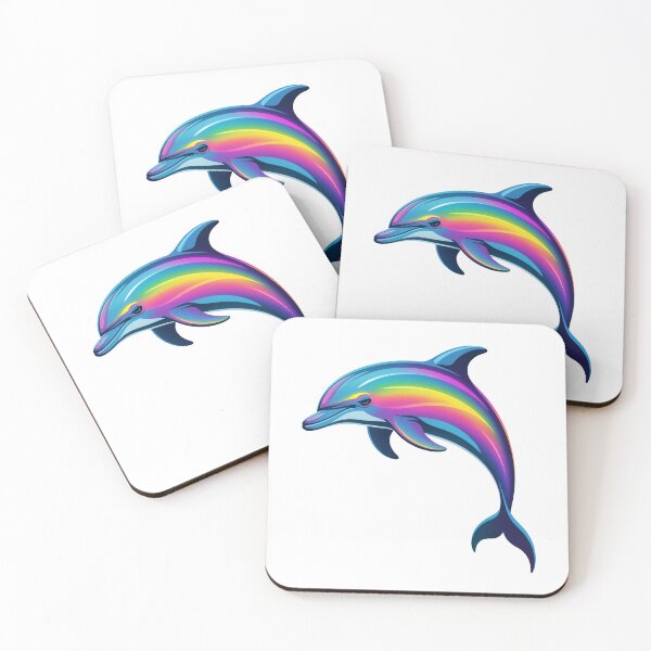 Item preview, Rainbow Dolphin – Colorful Cute Ocean Animal Illustration designed and sold by RBToper.