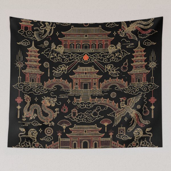 Item preview, Golden Celestial Palace Dragon and Phoenix Fantasy designed and sold by zzz888.