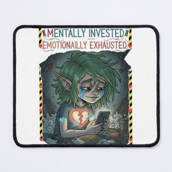 Item preview, Mentally Invested – Emotionally Exhausted Sticker Gift designed and sold by Imaginarium of Chaos falcon88 .