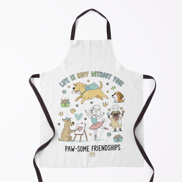Item preview, Life Is Ruff Without You – Paw-Some Dog Friendship Cute Illustration designed and sold by Gurjeetpixelart.