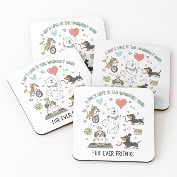 Item preview, A Dog’s Love Is Tail-Waggingly Good – Fur-Ever Friends Cute Dog Illustration designed and sold by Gurjeetpixelart.