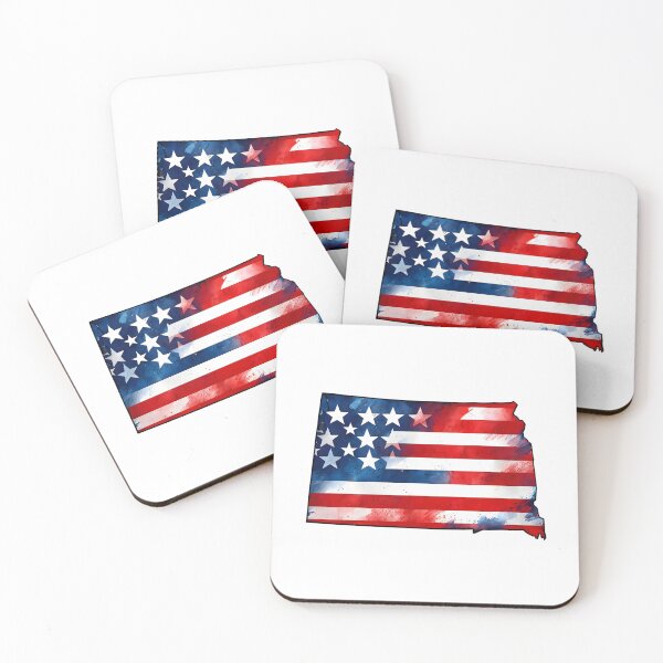 Item preview, South Dakota Stars & Stripes State Silhouette – Distressed Americana designed and sold by Paper Drip.