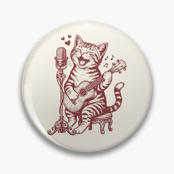 Item preview, Singer Cat Ukulele Player Vintage Folk Music    designed and sold by Y-Vibes.