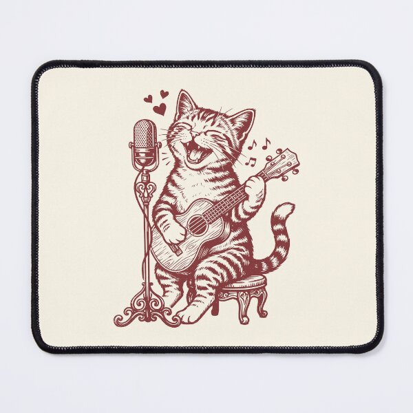 Item preview, Singer Cat Ukulele Player Vintage Folk Music designed and sold by Y-Vibes.