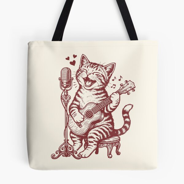Item preview, Singer Cat Ukulele Player Vintage Folk Music    designed and sold by Y-Vibes.
