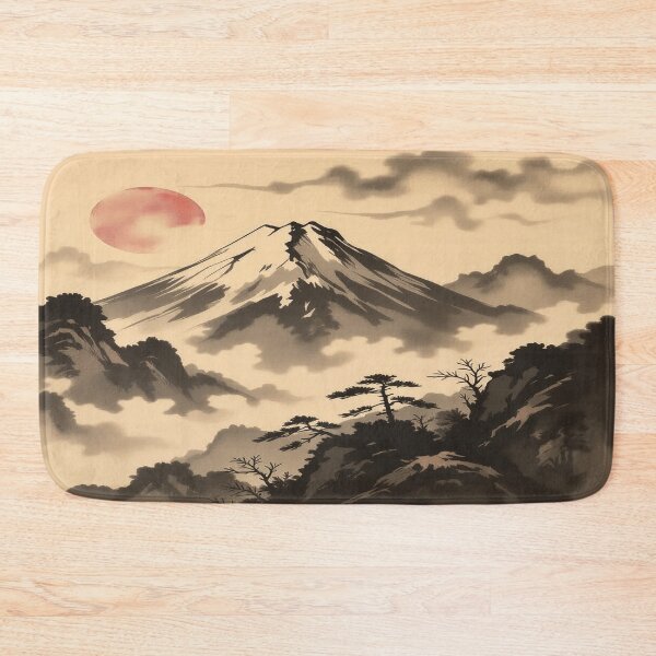 Item preview, Sumi E Ink Mountain Sunrise designed and sold by ArtHistoryPrint.