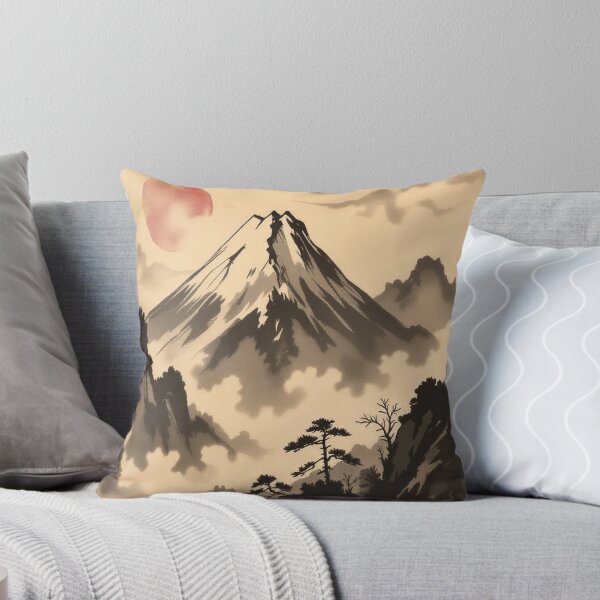 Artikelvorschau, Sonnenaufgang in Sumi E Ink Mountain entworfen und verkauft von ArtHistoryPrint.