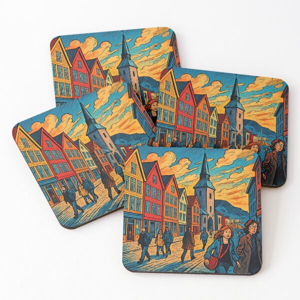 Item preview, Bergen, city   | Comics style - Cartoon designed and sold by ComicsFactory.