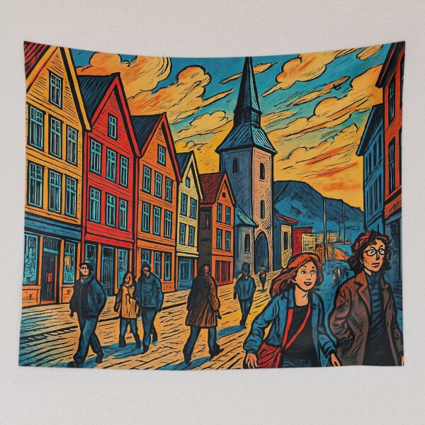 Item preview, Bergen, city   | Comics style - Cartoon designed and sold by ComicsFactory.