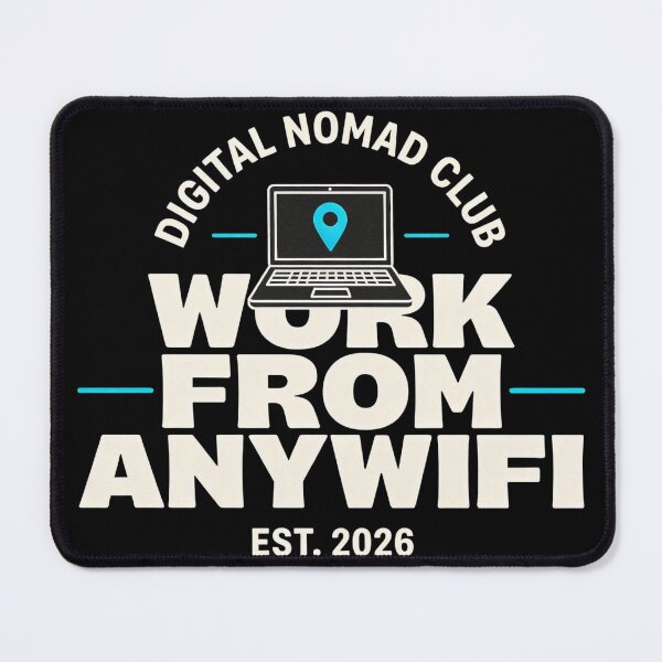 Item preview, WORK FROM ANYWIFI – Digital Nomad Club Retro Remote Work Tee designed and sold by Dazai_shop⭐⭐⭐⭐⭐.