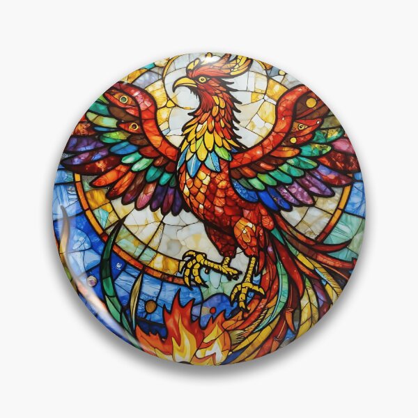 Item preview, Phoenix Rising – Stained Glass Rebirth designed and sold by VektorVibe.