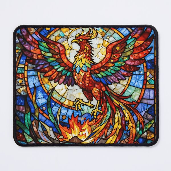 Item preview, Phoenix Rising – Stained Glass Rebirth designed and sold by VektorVibe.
