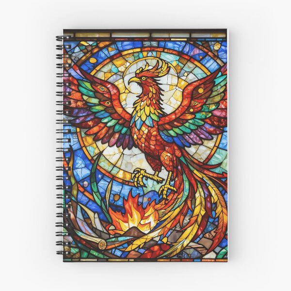 Item preview, Phoenix Rising – Stained Glass Rebirth designed and sold by VektorVibe.