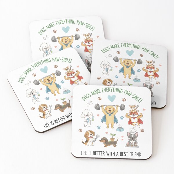Item preview, Dogs Make Everything Paw-Sible – Life Is Better With a Best Friend Cute Dog Illustration designed and sold by Gurjeetpixelart.
