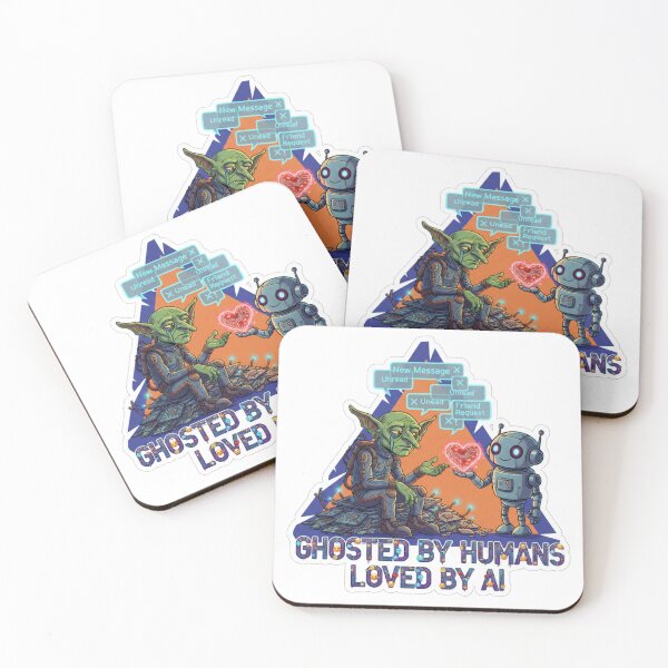 Item preview, Ghosted by Humans – Loved by AI – Sticker Gift designed and sold by Imaginarium of Chaos falcon88 .