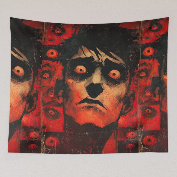 Item preview, Red Tinted Faces of Anxiety Pattern designed and sold by Piotrek0001.