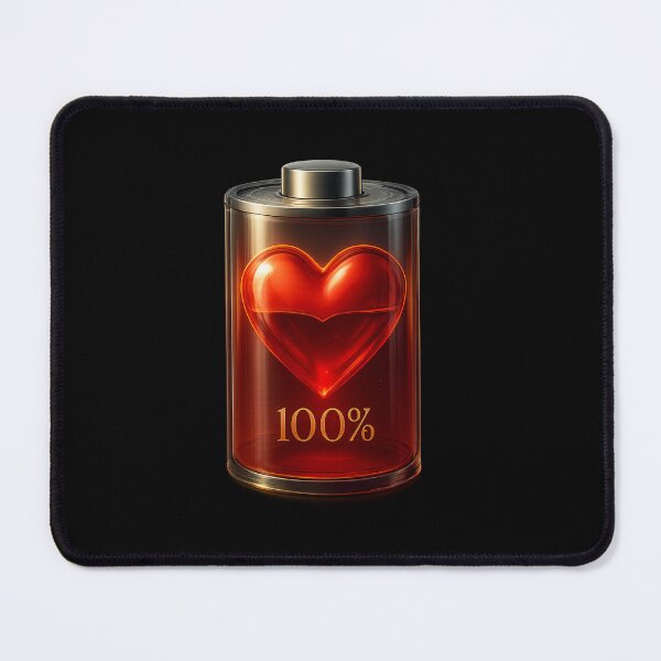 Item preview, Heart-Powered Battery — 100% Charged designed and sold by MKreative Studio.