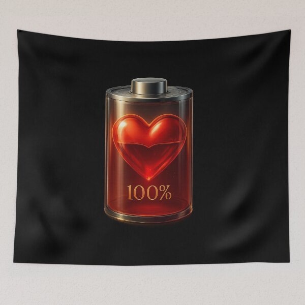 Item preview, Heart-Powered Battery — 100% Charged designed and sold by MKreative Studio.