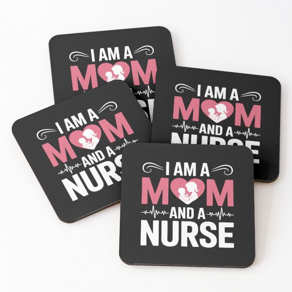 Item preview, I Am a Mom and a Nurse with Heartbeat Symbol designed and sold by flagylART.